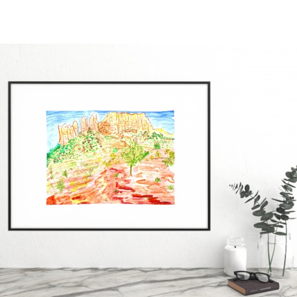 Sedona Arizona Landscape Watercolor Painting Arts - Picture 9 of 9